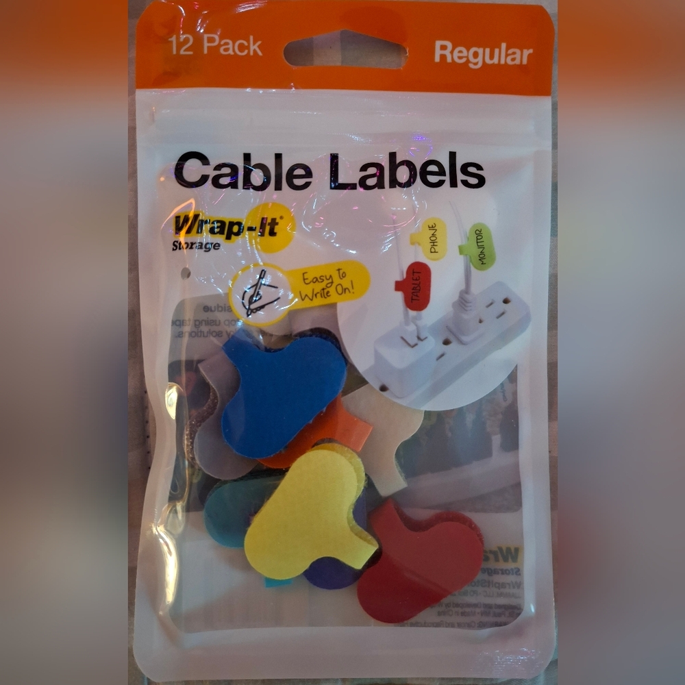 Wrap-It Cable Labels 1.2" L AssortedNylon Cable Labels U12-AL-V-MC -2 Available
